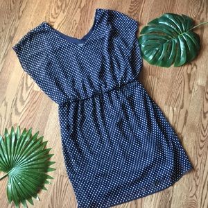 Navy and white polka dot Dress by Enfocus Studio